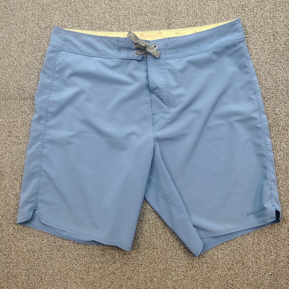 Patagonia Hybrid Shorts Mens 34 Blue Inseam 9" Worn Wear Swim Performance Board